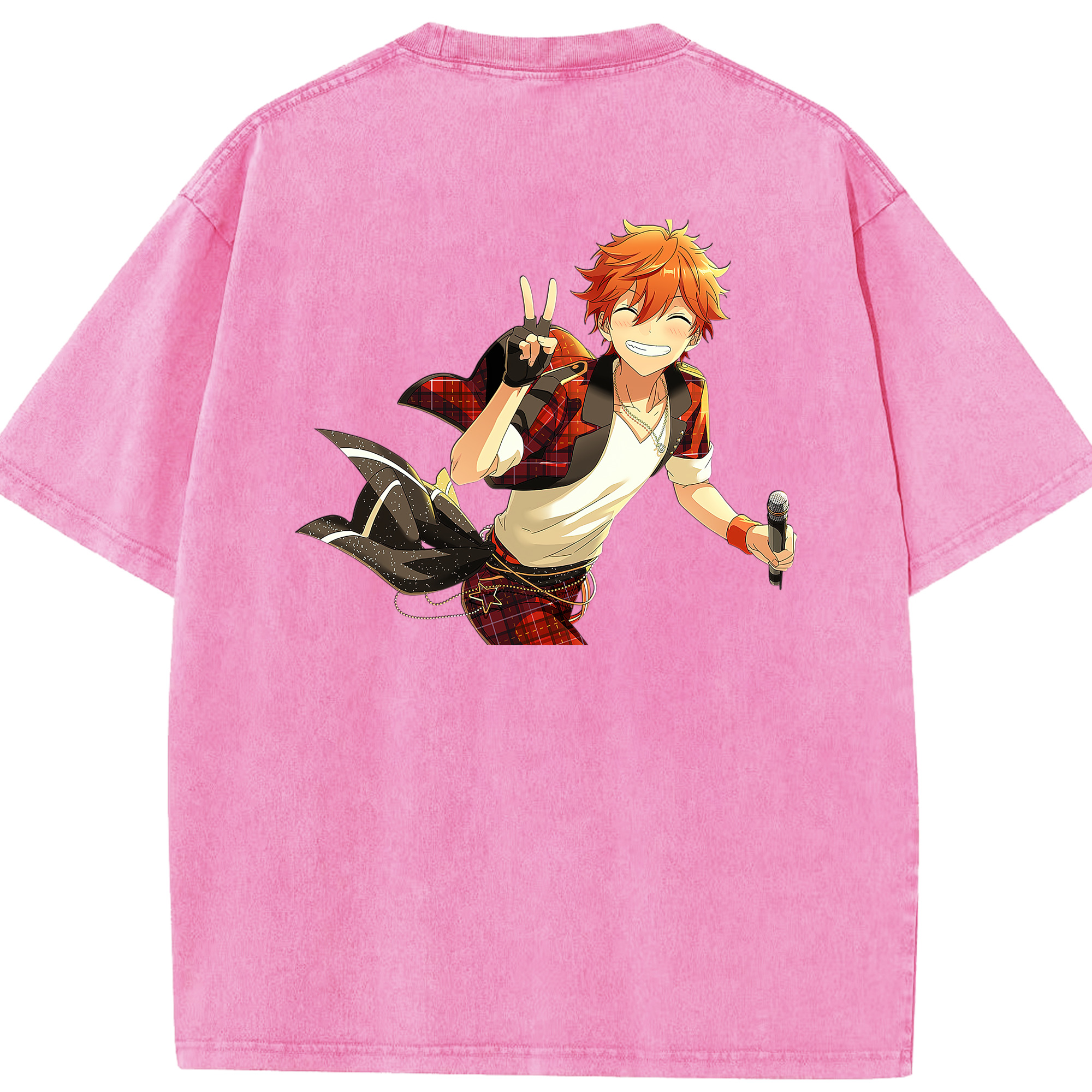 （画像用） あんさんぶるスターズ! Ensemble Stars 綿100% ヴィンテージ風 半袖Tシャツ（背面プリント）
